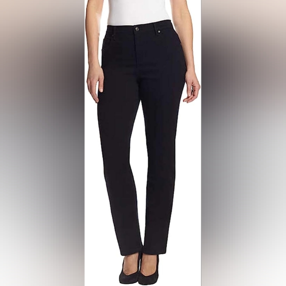 Gloria Vanderbilt Women's Amanda  High Rise Tapered Jean Black 14 Long.Large.